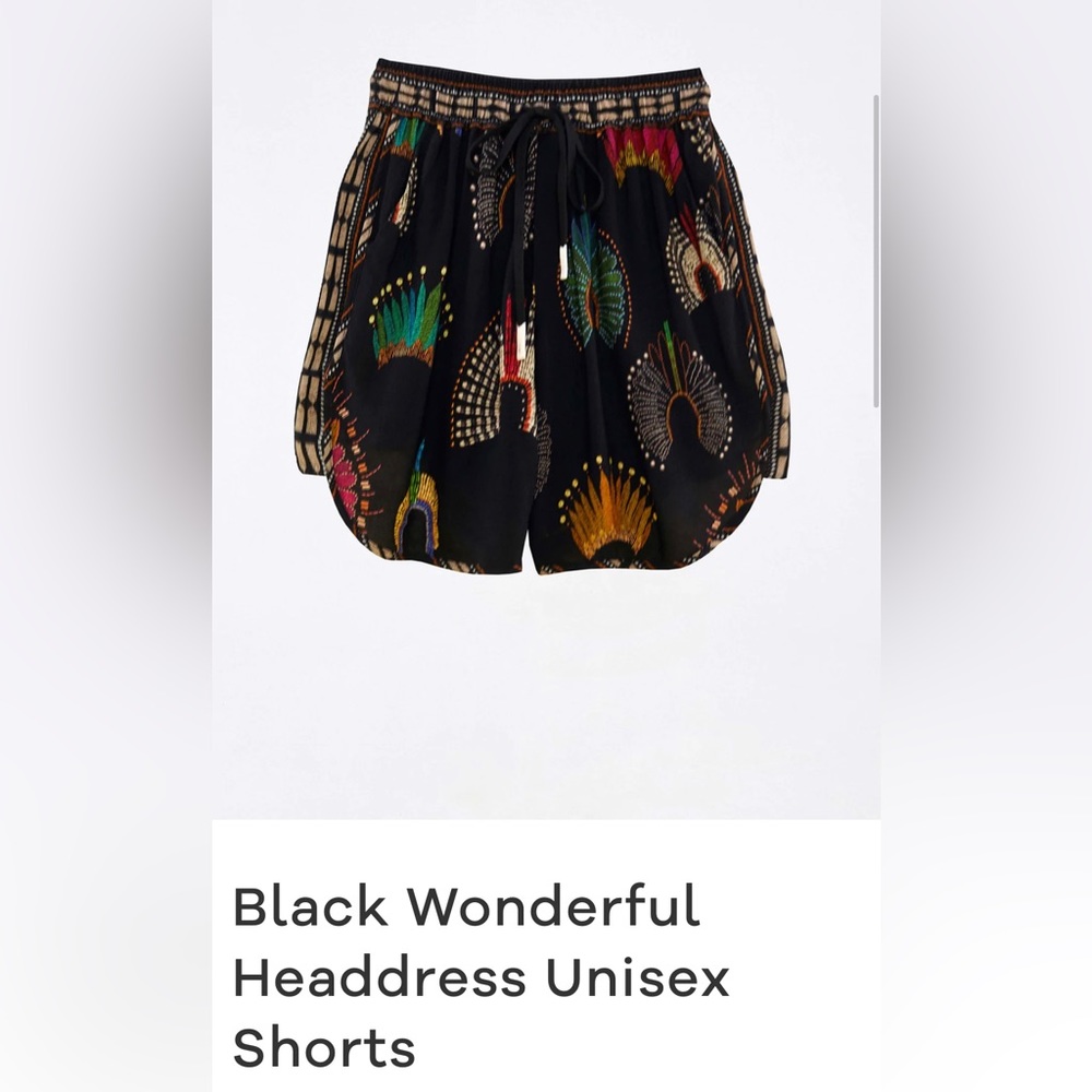 NWT Black FARM Rio Headdress Print Shorts